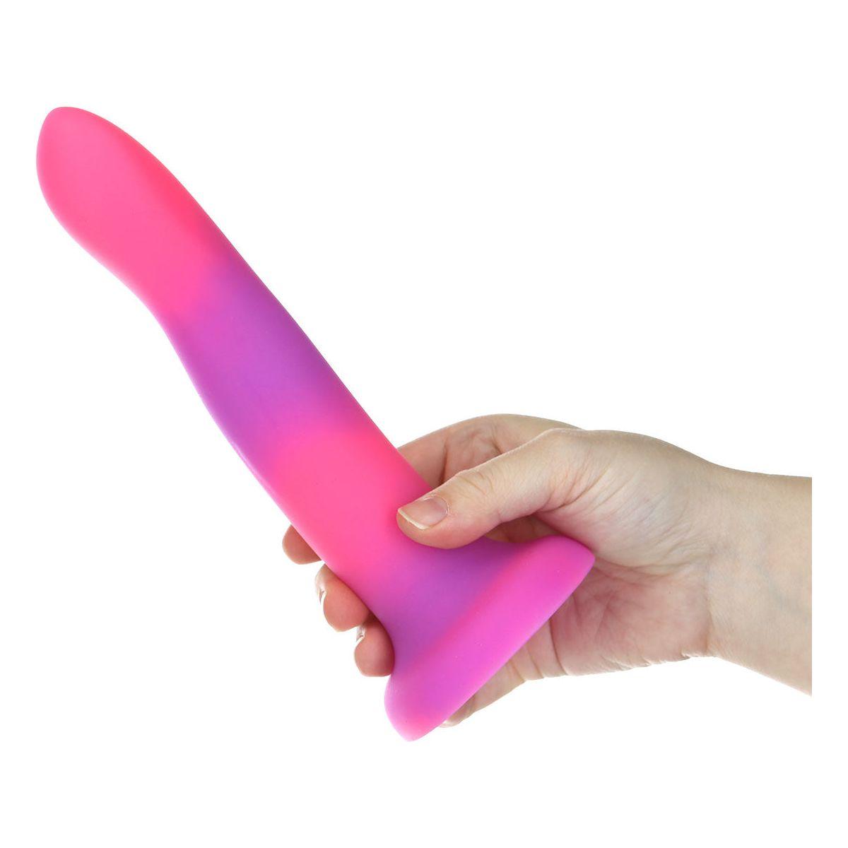 Addiction Glow-in-the-Dark Rave Dil 8" - Pink Purple - shop enby