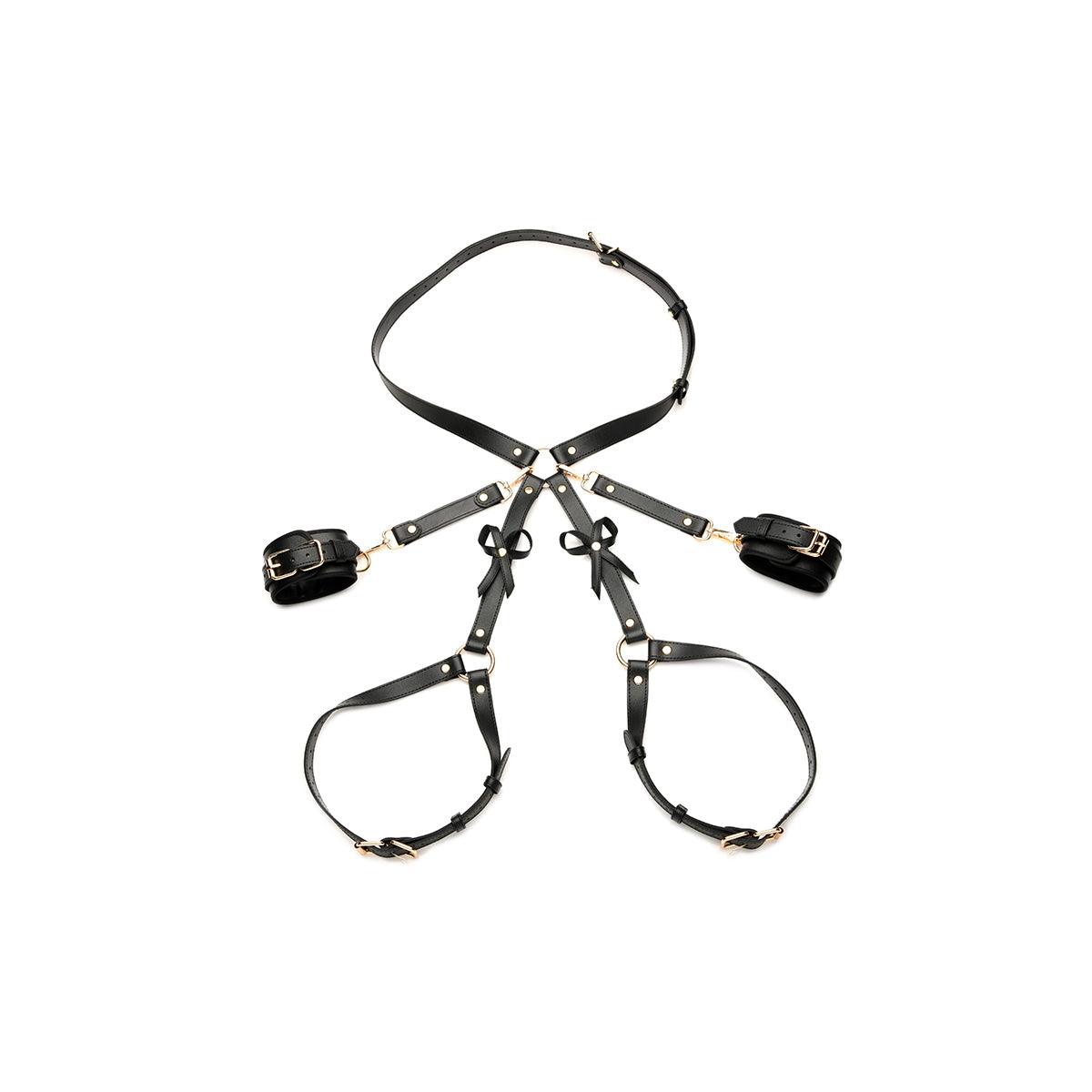 Bondage Harness with Bows - Black XL-2XL - shop enby