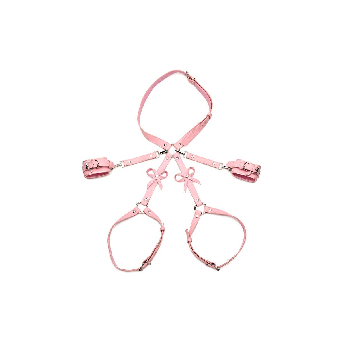 Bondage Harness with Bows - Pink XL-2XL - shop enby