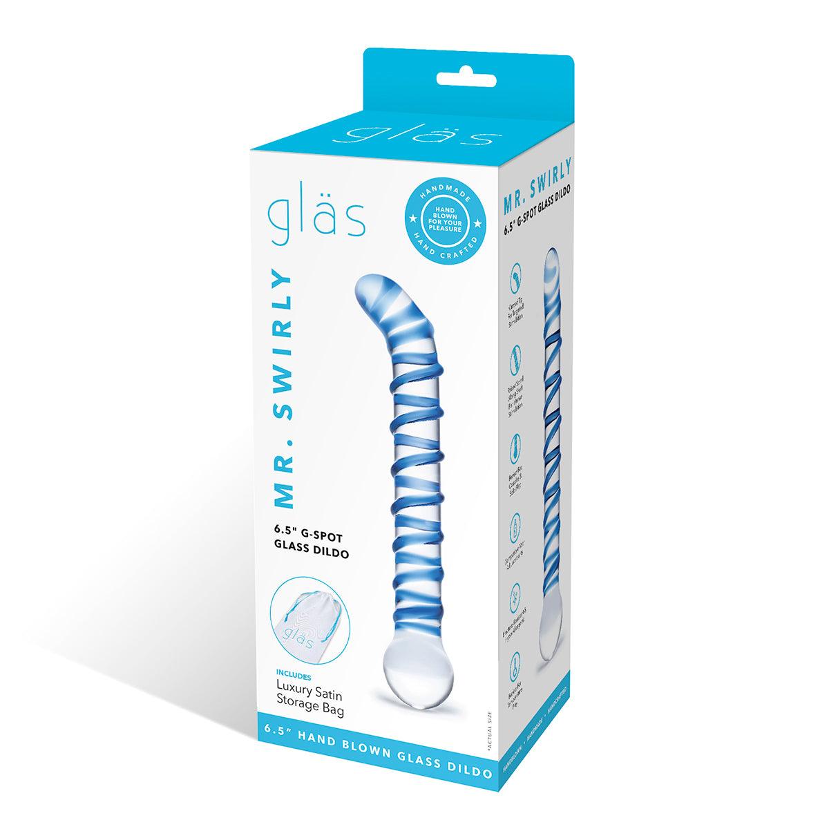 GLAS Mx. Swirly G-Spot Glass Dil 6.5&quot; - shop enby