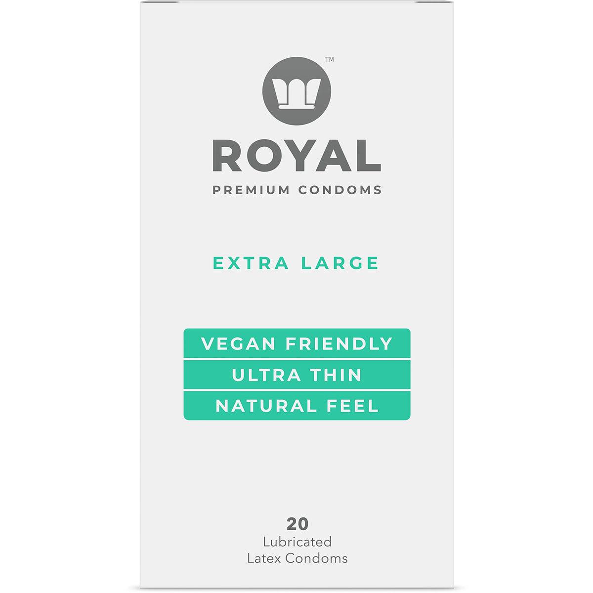 Royal Condoms XL Vegan Condoms 20pk - shop enby