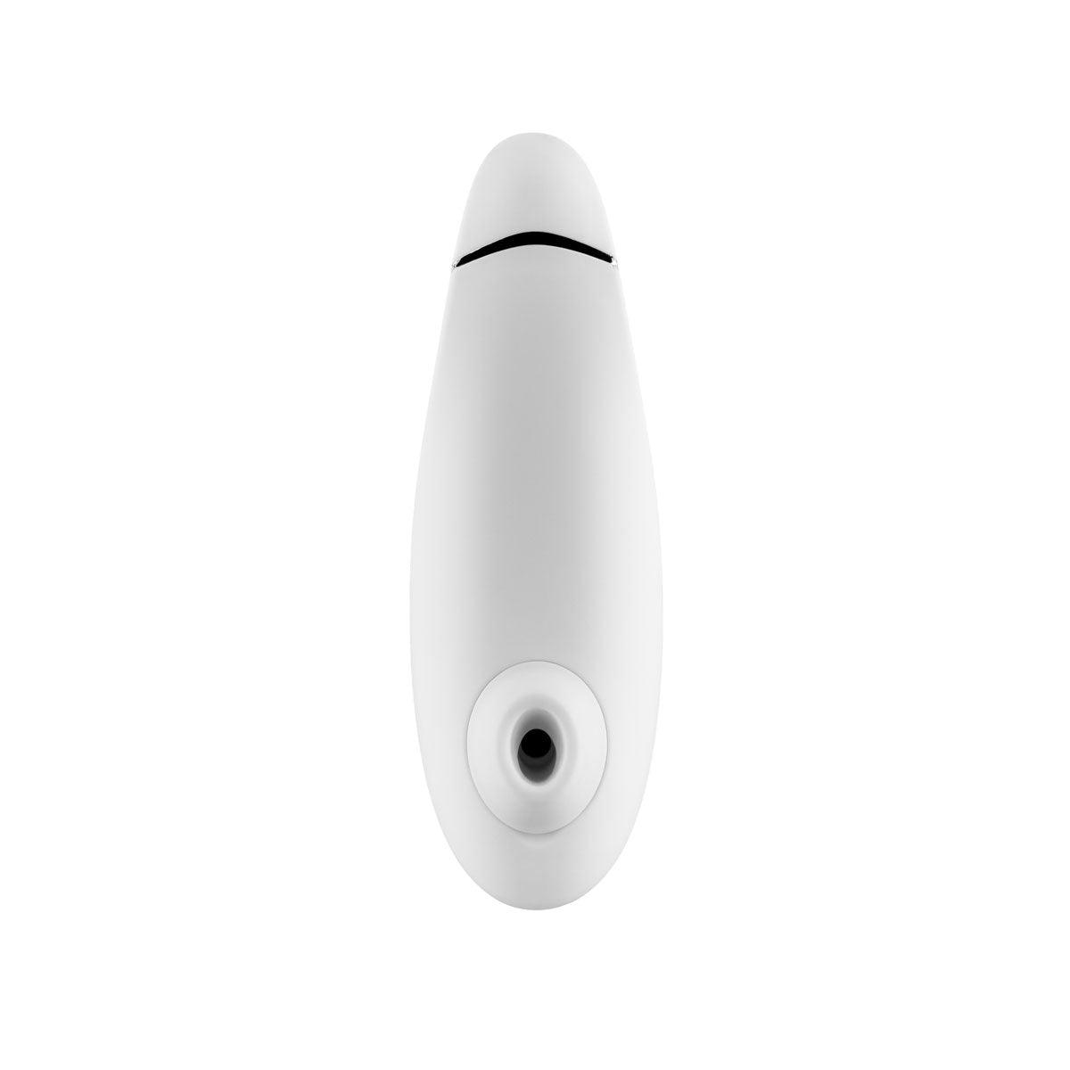 Womanizer Premium White/Chrome Suction Toy - shop enby