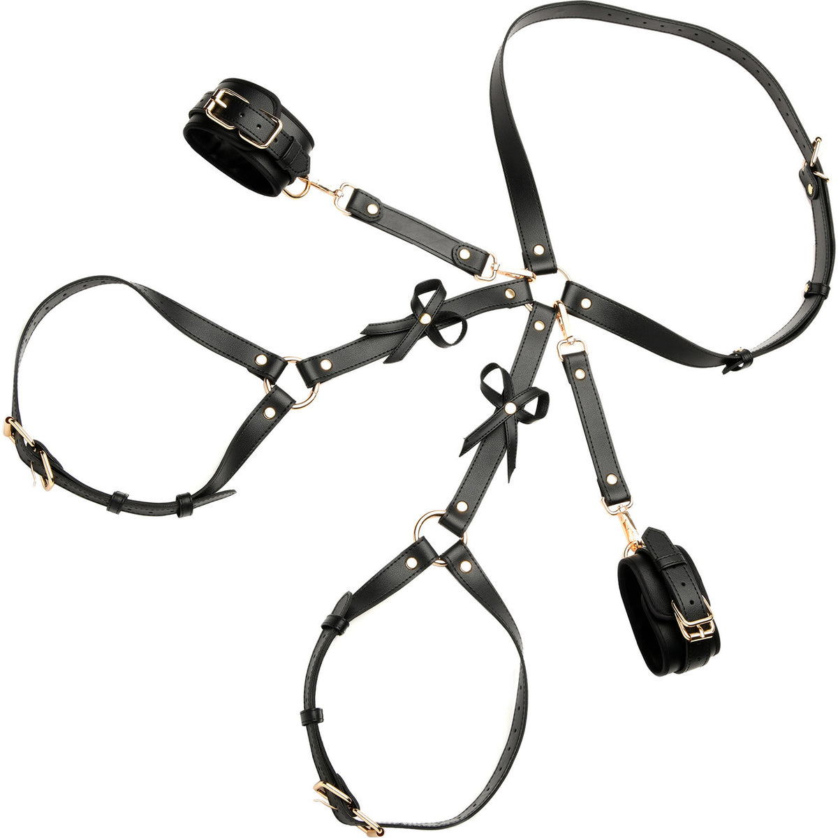Bondage Harness with Bows M/L - Black