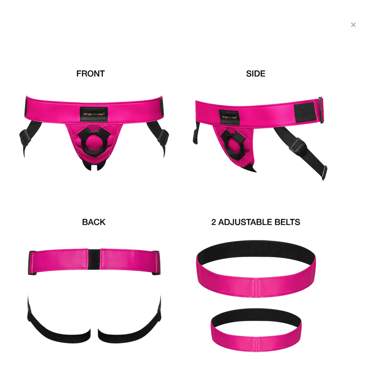 Strap-On-Me Curious Leatherette Harness - Fuchsia - shop enby