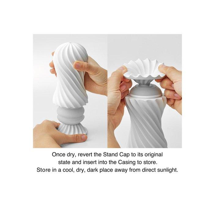 Tenga Flex Silky Spiraling Reusable Stroker - White - shop enby