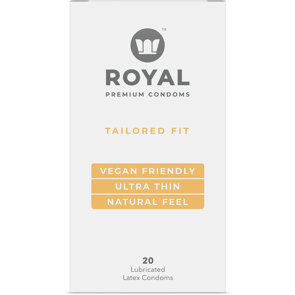 Royal Intimacy Preservativos veganos a medida, paquete de 20