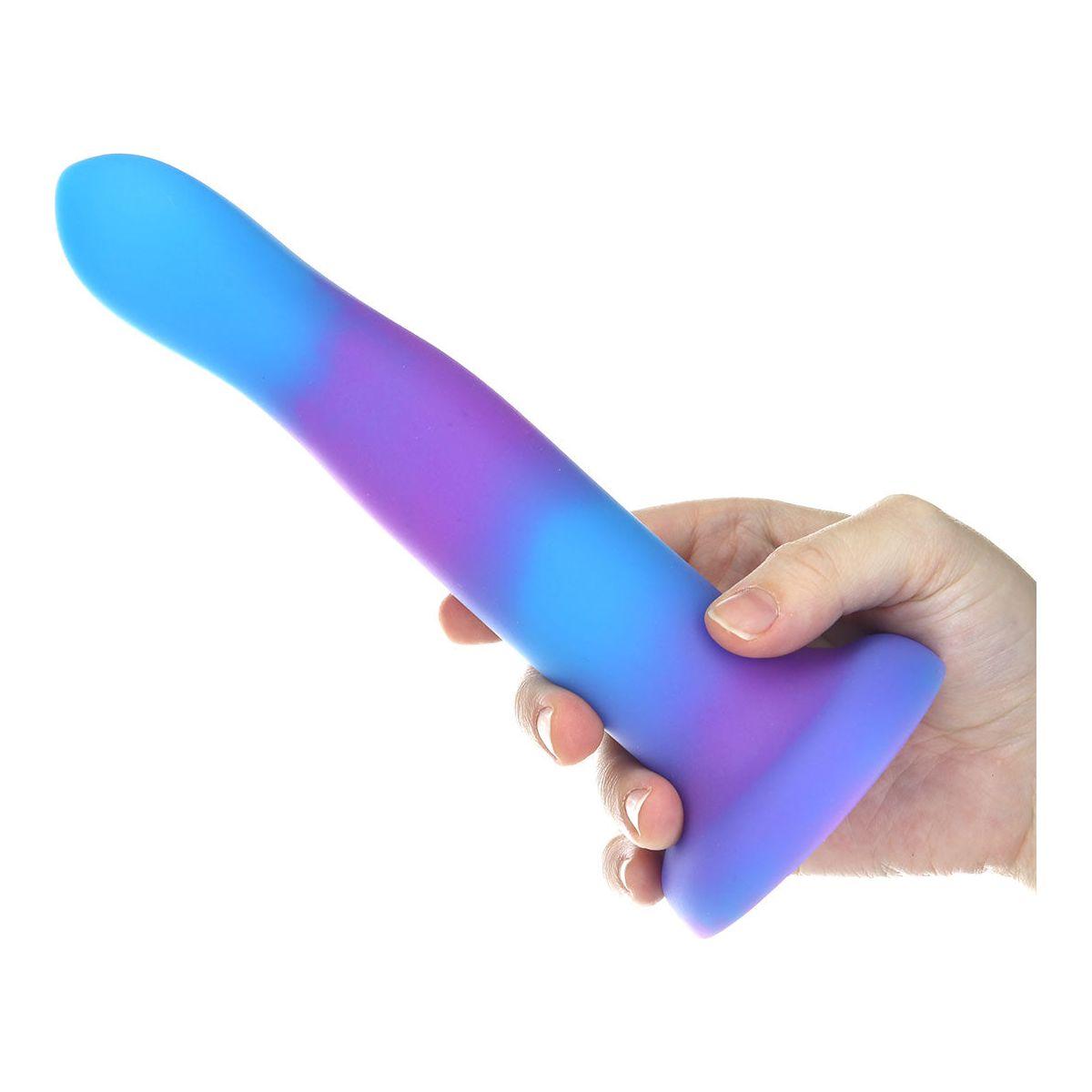 Addiction Glow-in-the-Dark Rave Dil 8&quot; - Purple Blue - shop enby