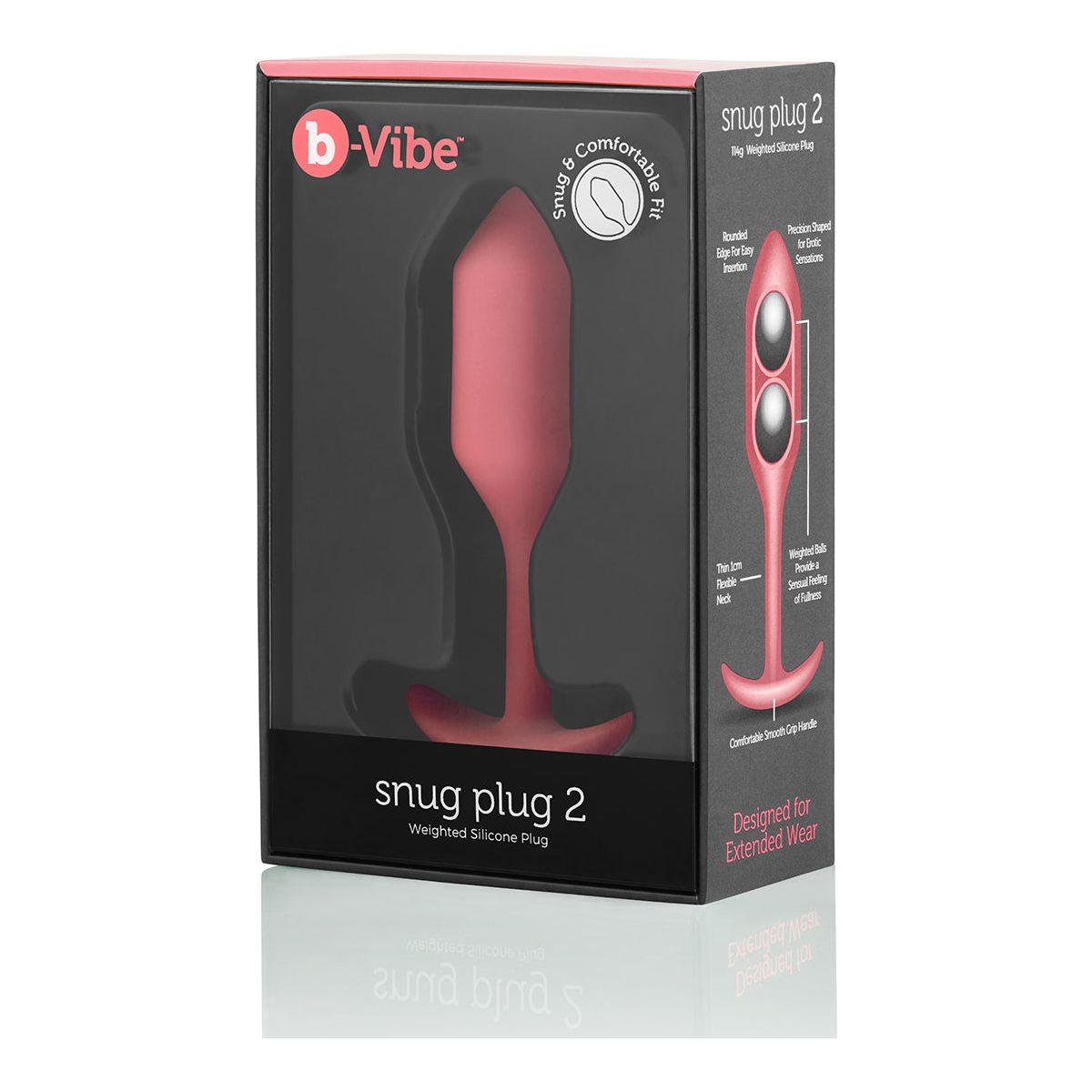 B-Vibe Snug Plug 2 (M) - Coral - shop enby
