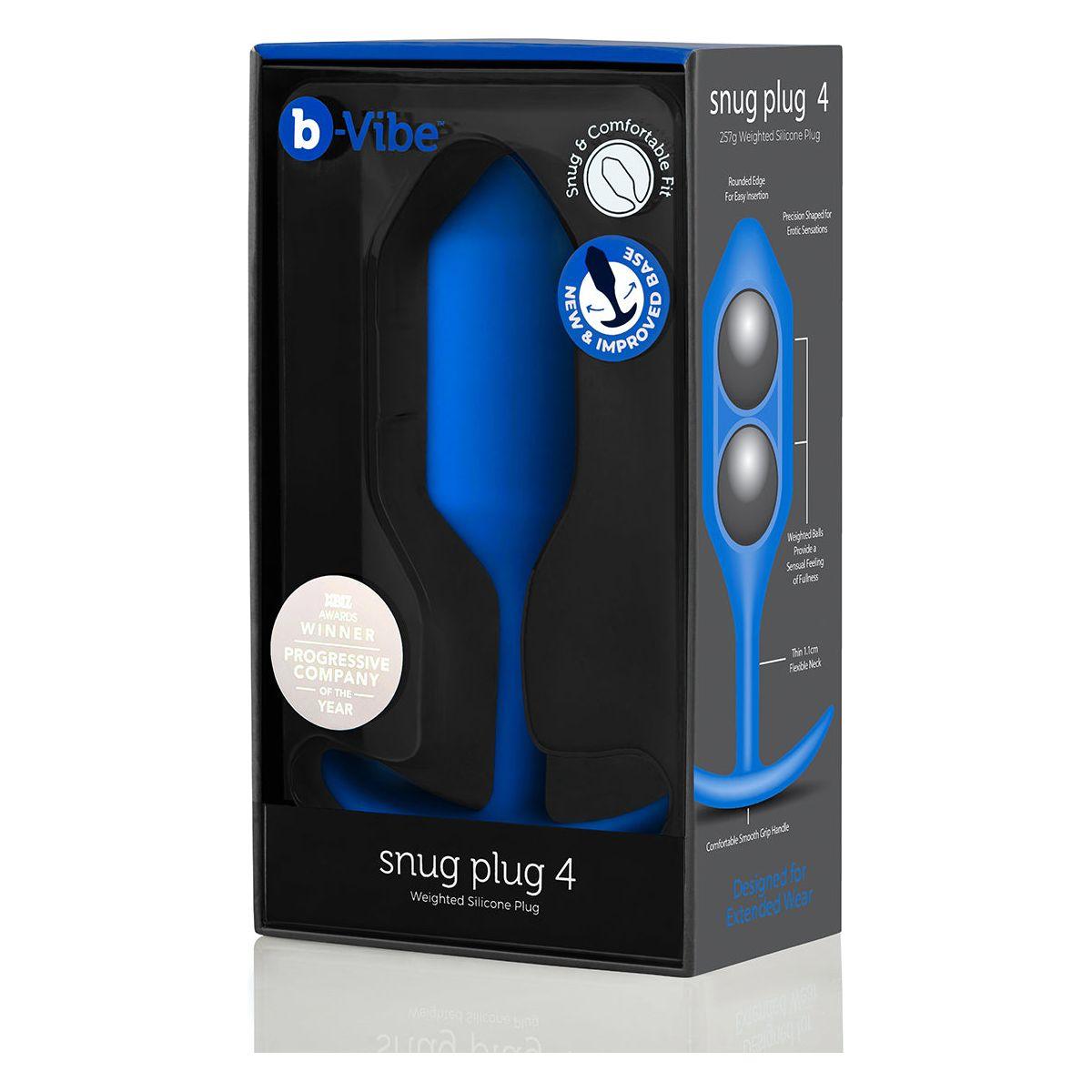 B-Vibe Snug Plug 4 (XL) - Navy Blue - shop enby