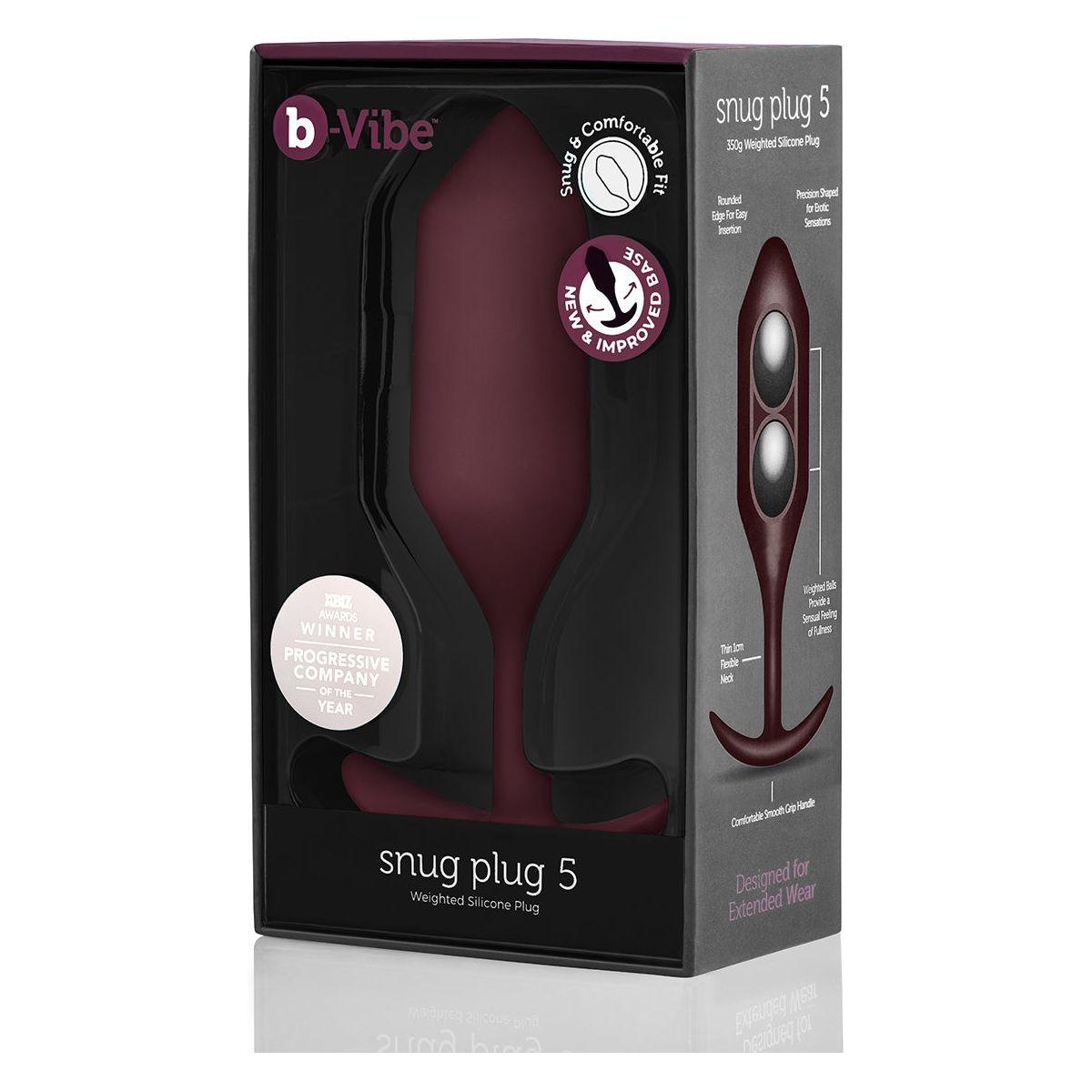 B-Vibe Snug Plug 5 (XXL) - Dark Red - shop enby