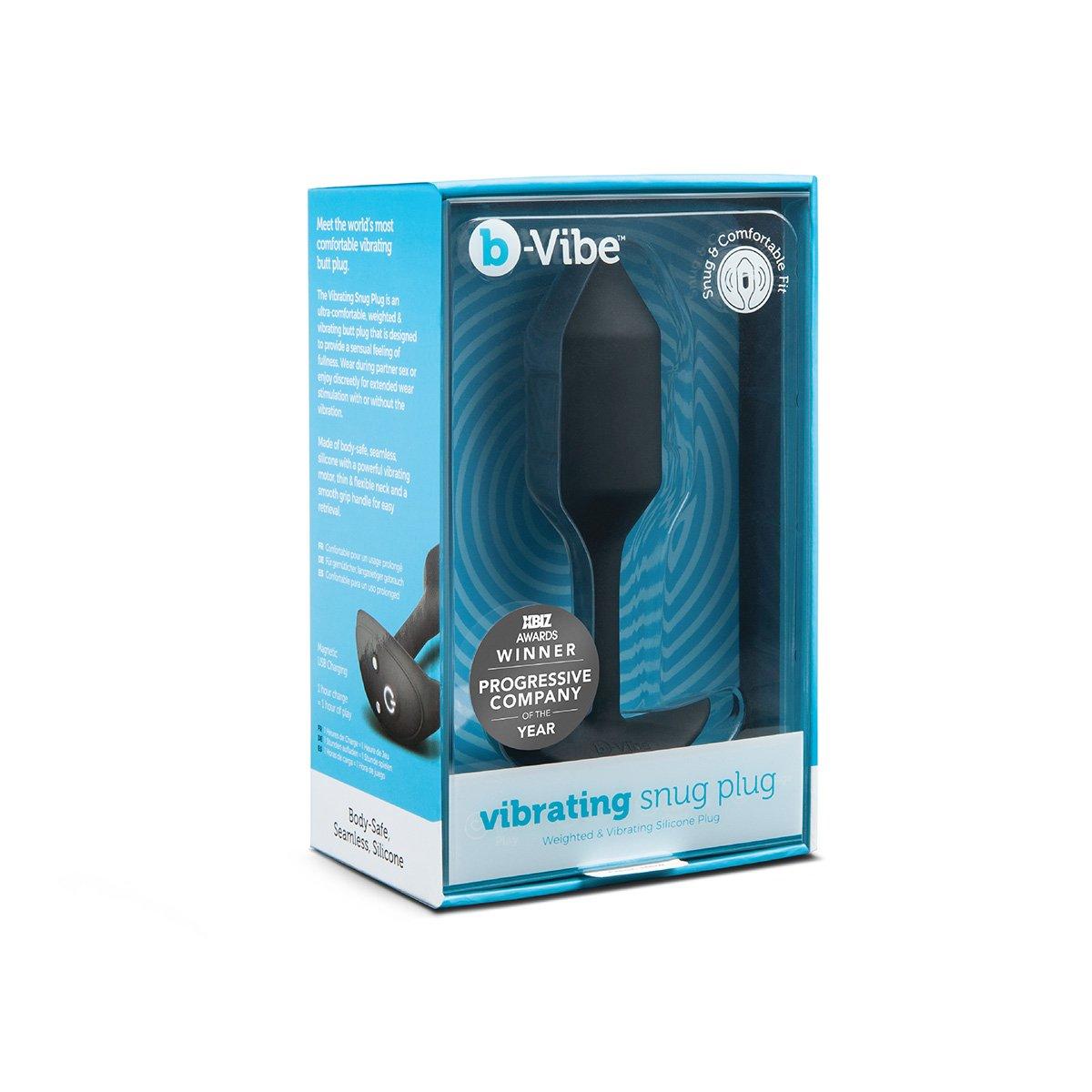 Steel Blue B-Vibe Snug Plug Vibrating Medium - Black