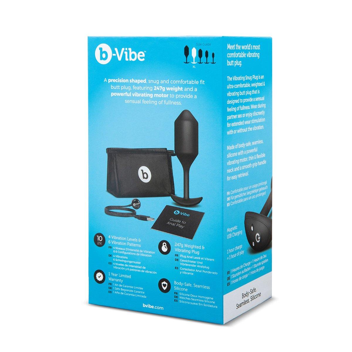 Medium Turquoise B-Vibe Snug Plug Vibrating XL - Black