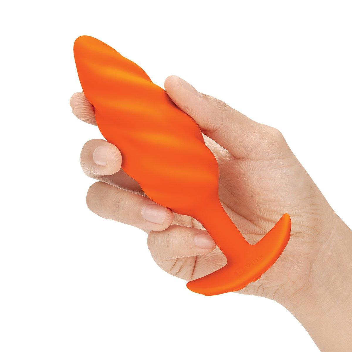 Chocolate B-Vibe Texture Plug Swirl Orange (Medium)