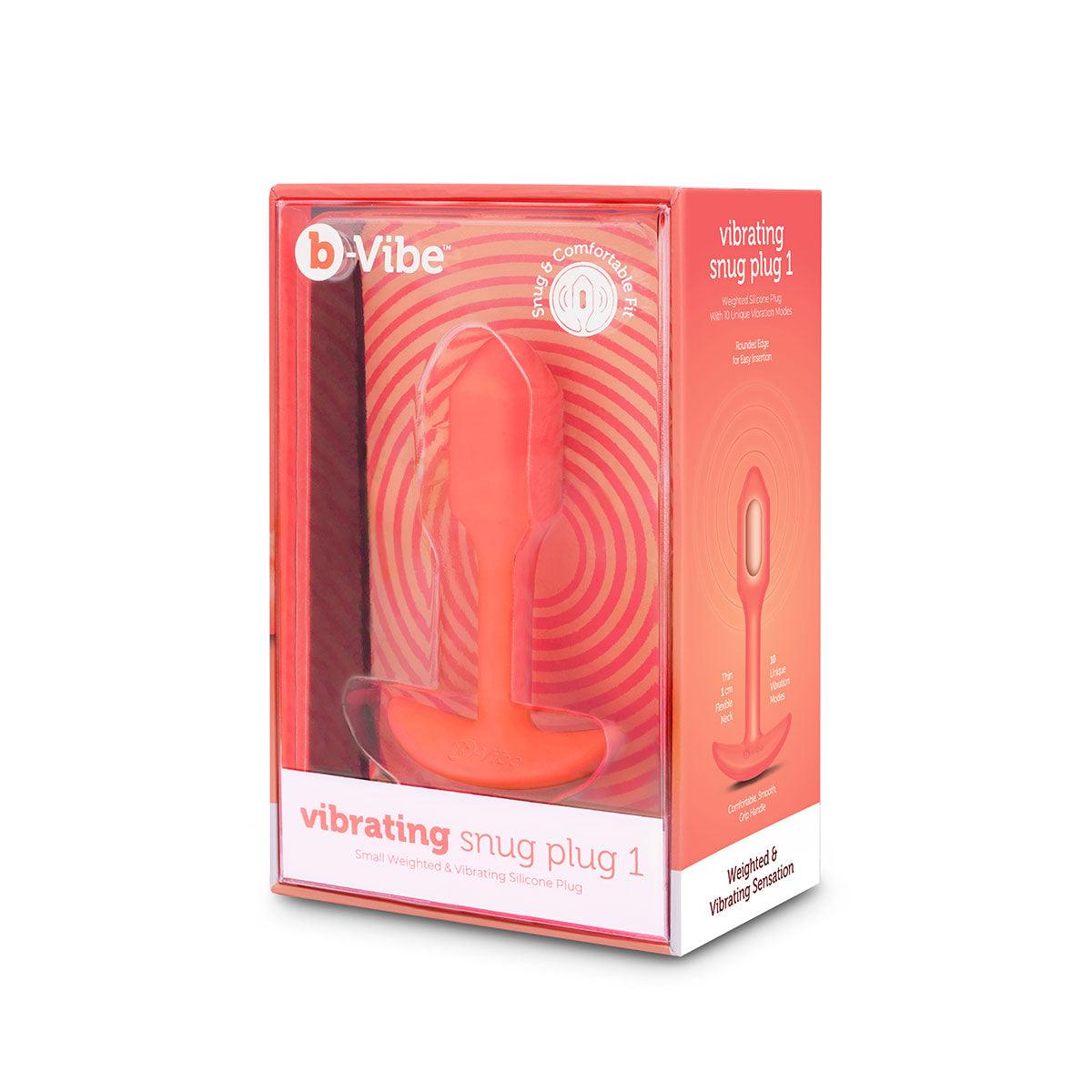 B-Vibe Vibrating Snug Plug 1 (S) - Orange - shop enby