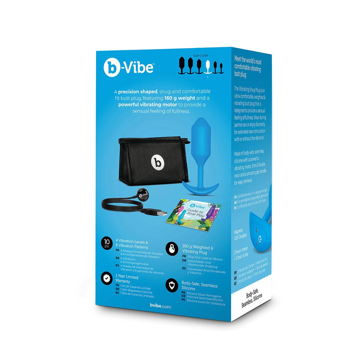 B-Vibe Vibrating Snug Plug 3 (L) - Blue - shop enby