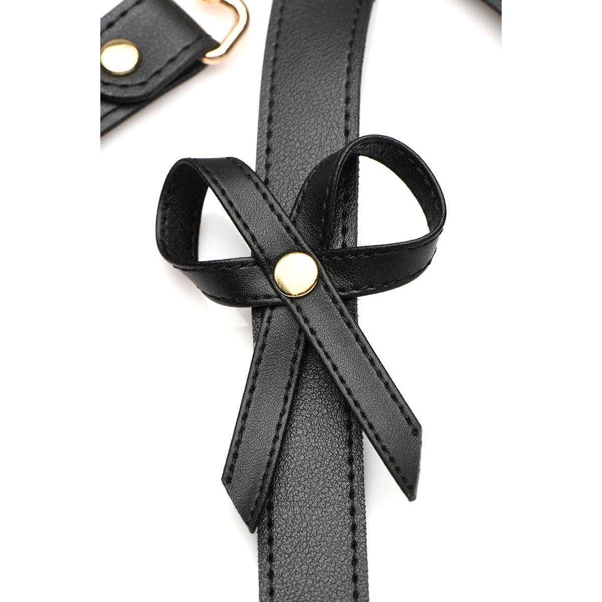 Bondage Harness with Bows - Black XL-2XL - shop enby
