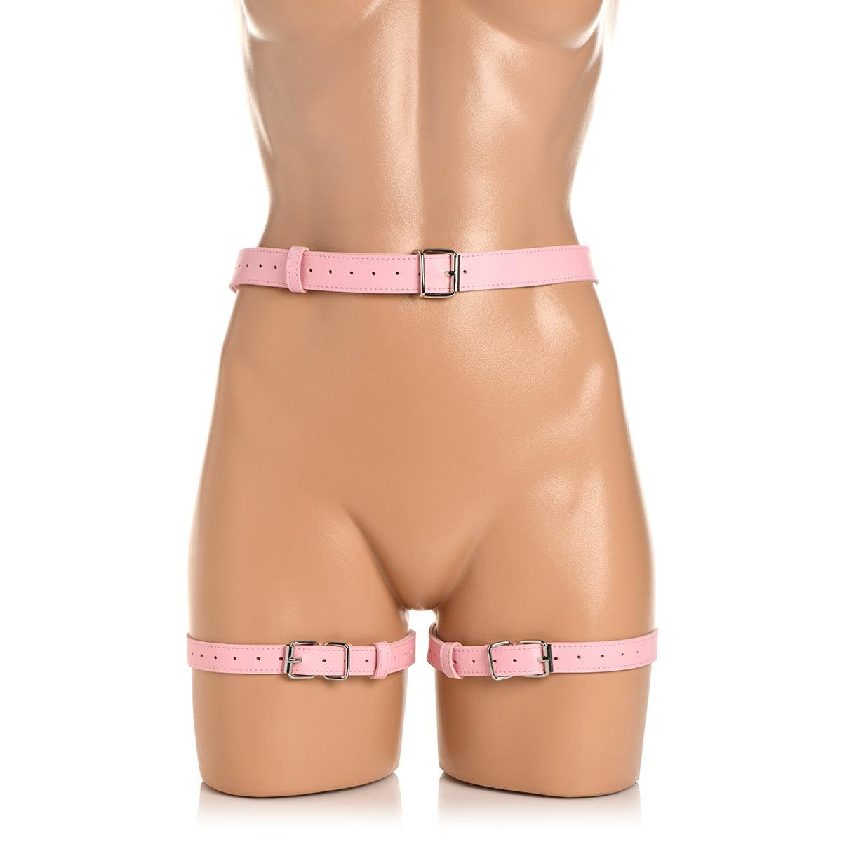 Bondage Harness with Bows - Pink XL-2XL