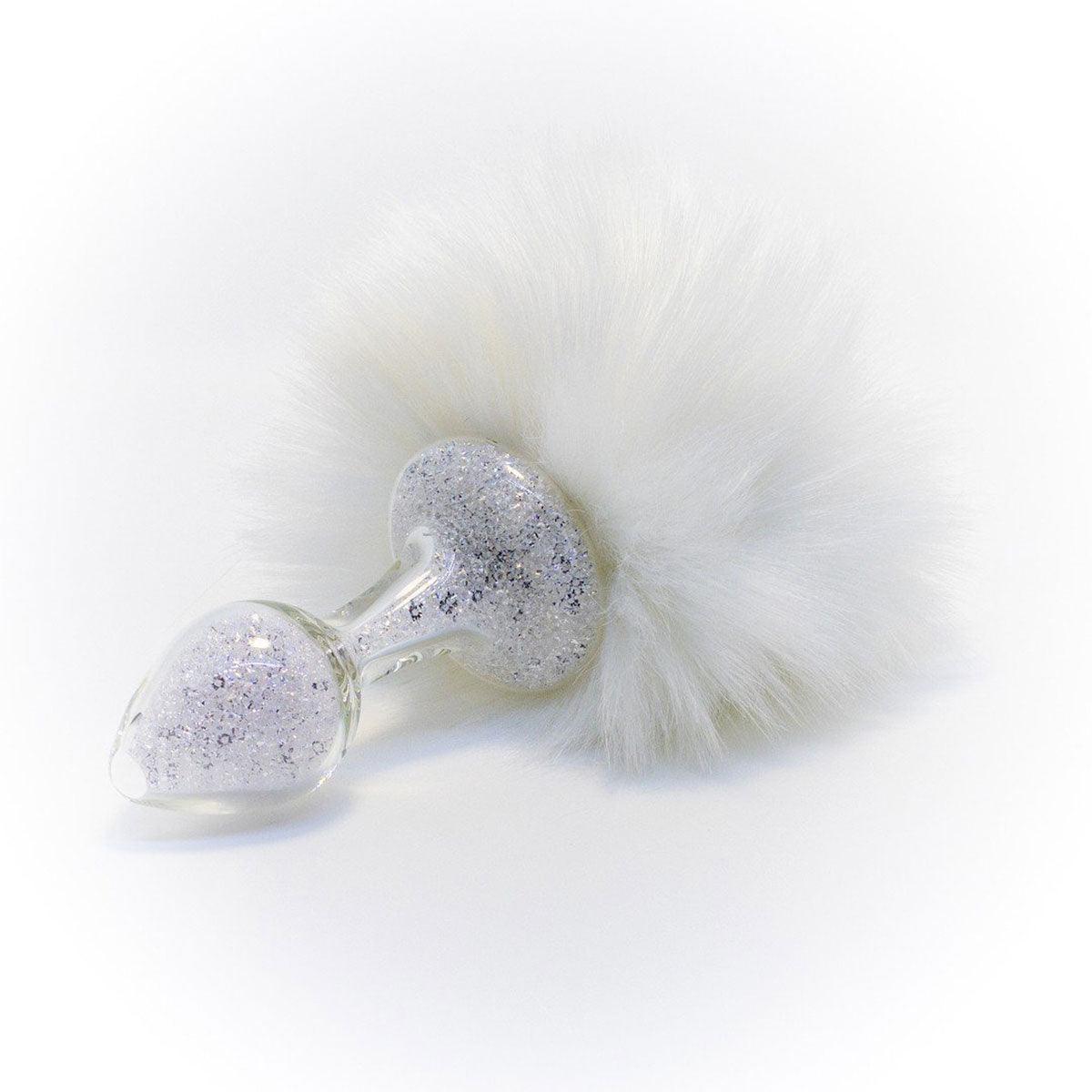 Crystal Delights Magnetic Sparkle Bunny Tail - White - shop enby