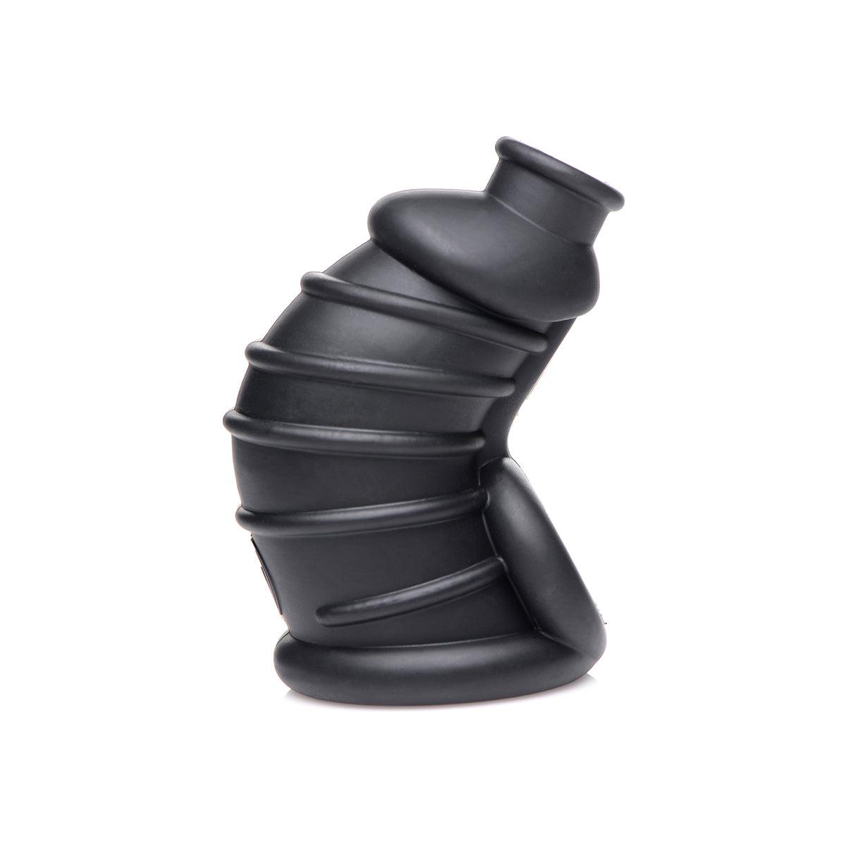 Dark Chamber Silicone Chastity Cage - Black - shop enby