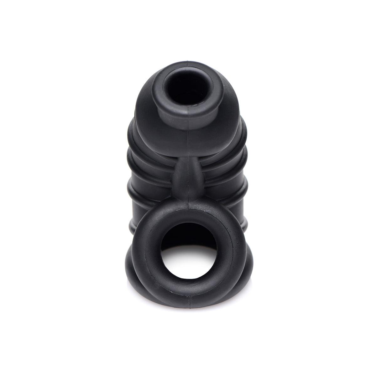 Dark Chamber Silicone Chastity Cage - Black - shop enby