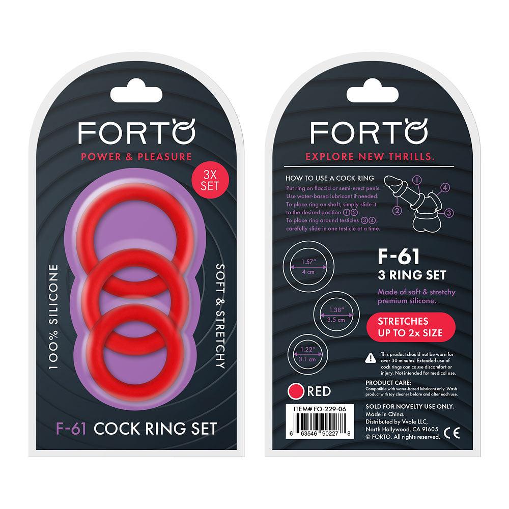 FORTO F-61 C-Ring 3pc Set Red - shop enby
