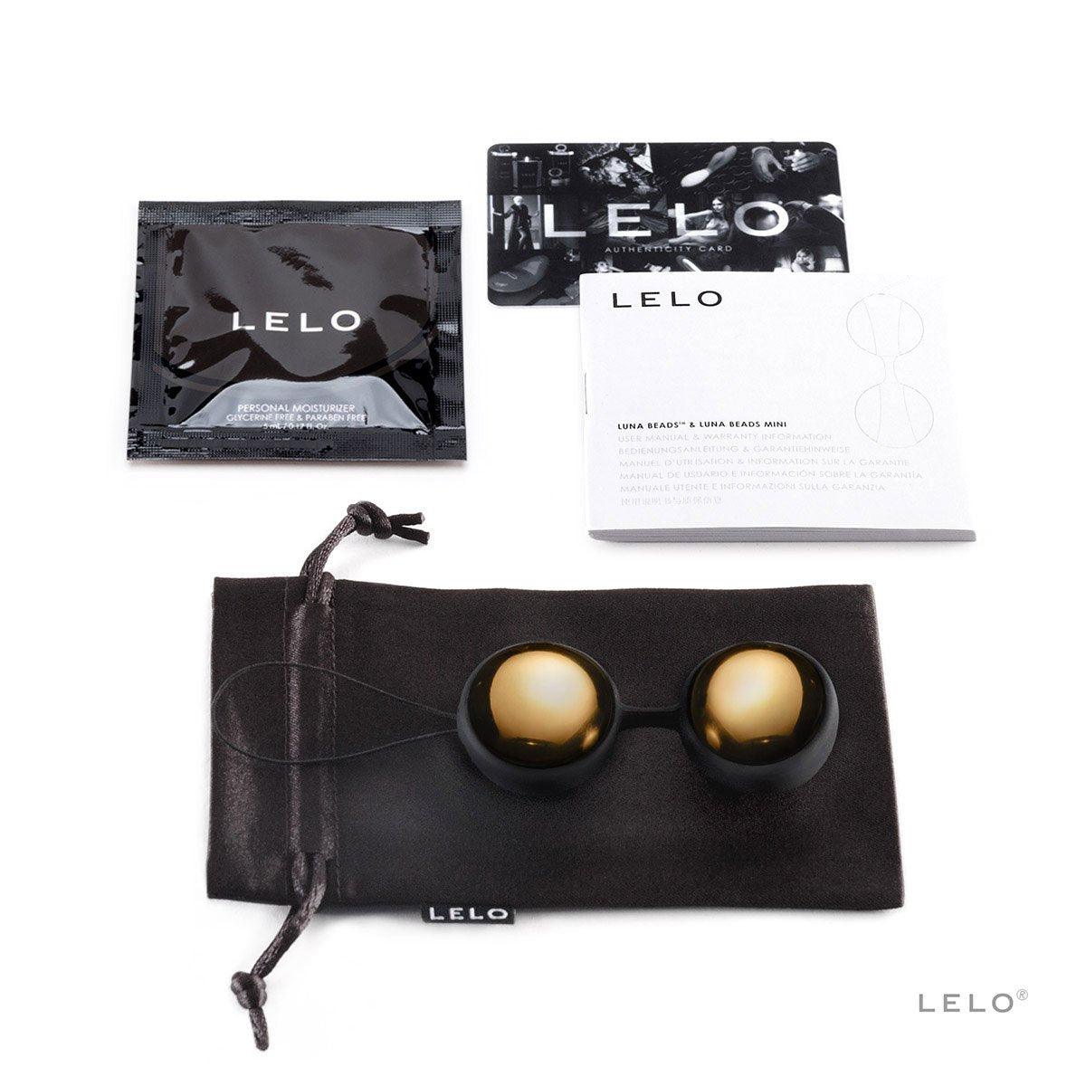 Black LELO Luna Beads Luxe - 24K Gold