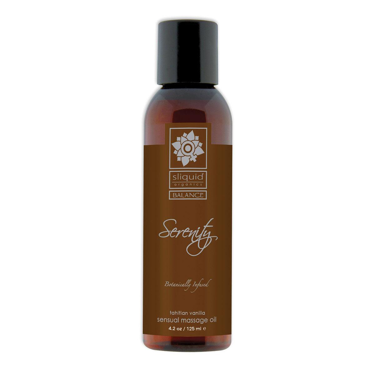 Saddle Brown Sliquid Organics Massage Oil Serenity 4.2oz (was Seduction)