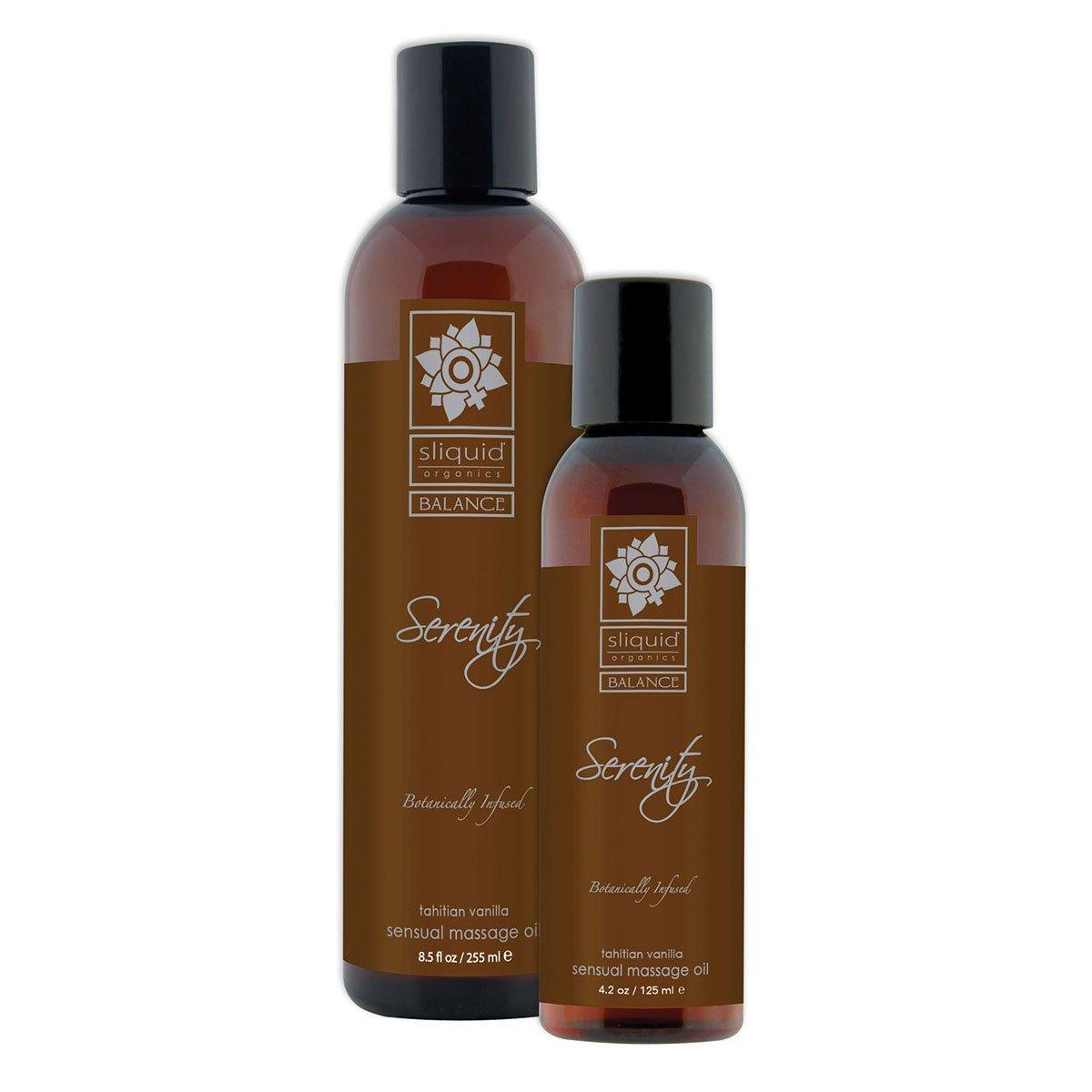 Saddle Brown Sliquid Organics Massage Oil Serenity 4.2oz (was Seduction)