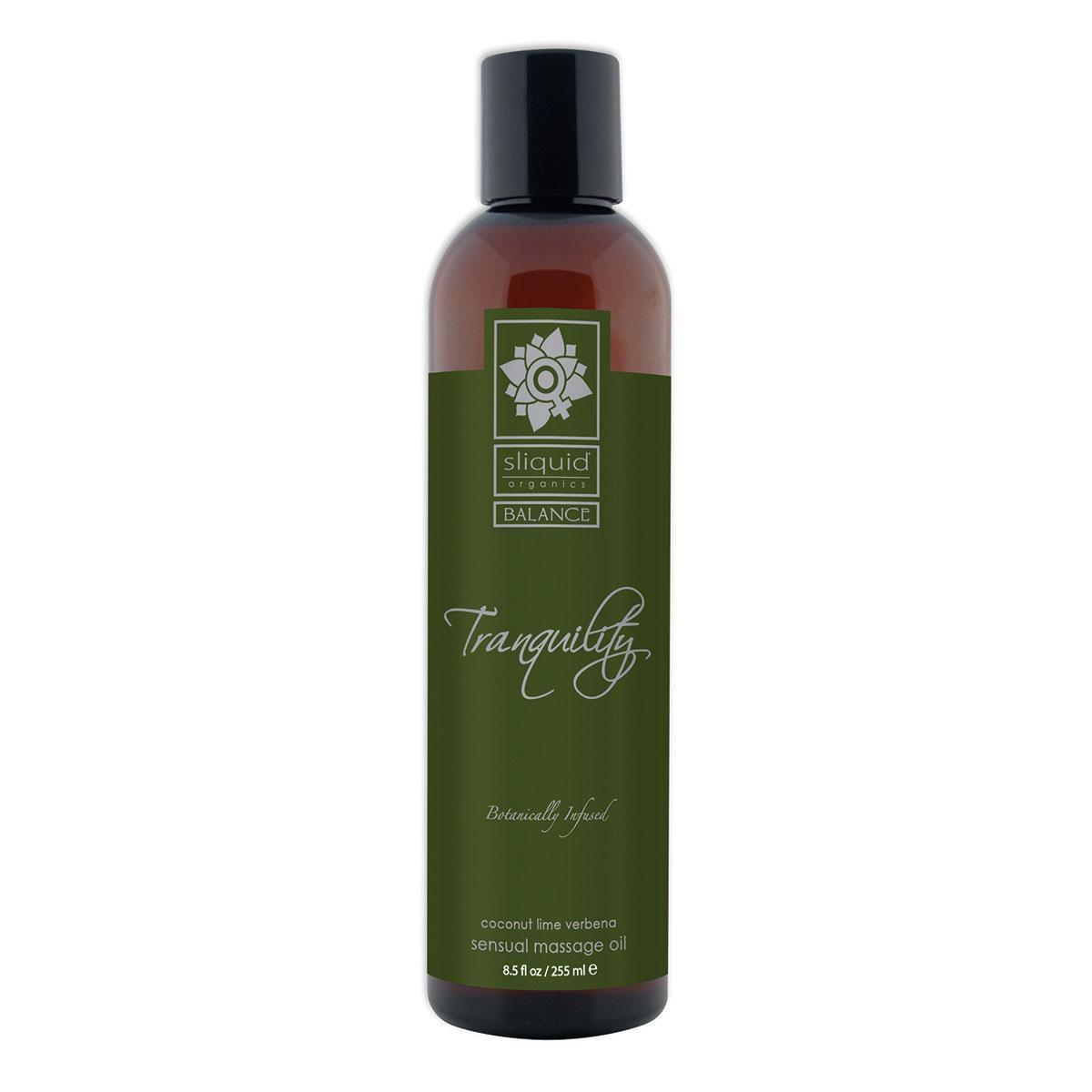 Dark Olive Green Sliquid Organics Massage Oil Tranquility 8.5oz