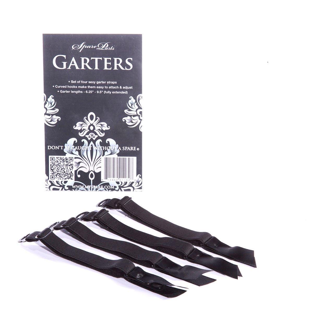 Dim Gray SpareParts Removeable Garter Black (set of 4)