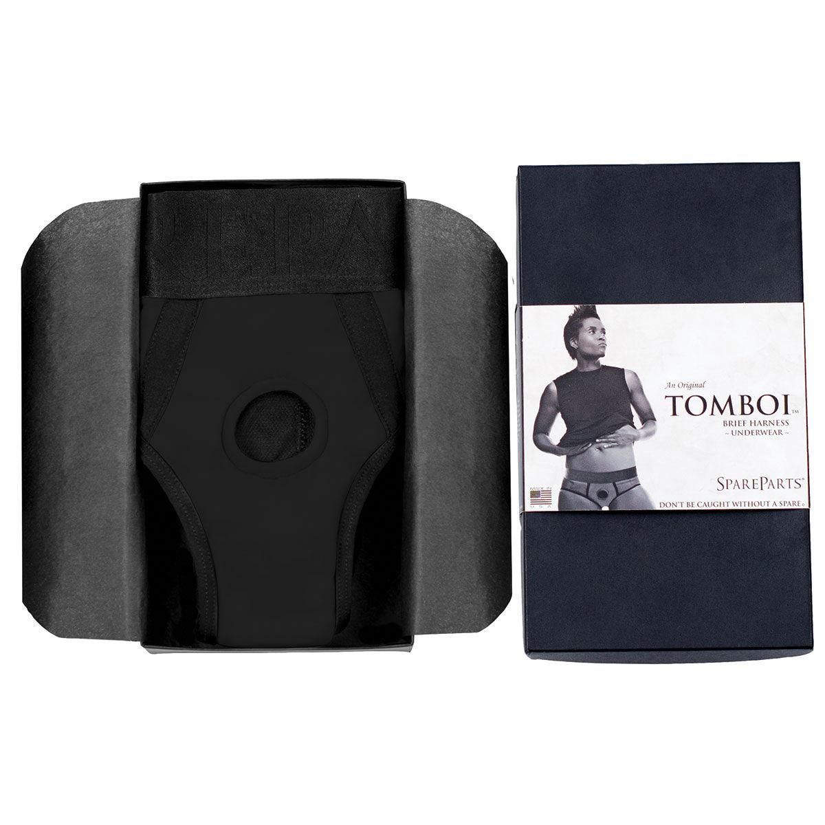 SpareParts Tomboi Harness Black-Black Nylon - XXS - shop enby