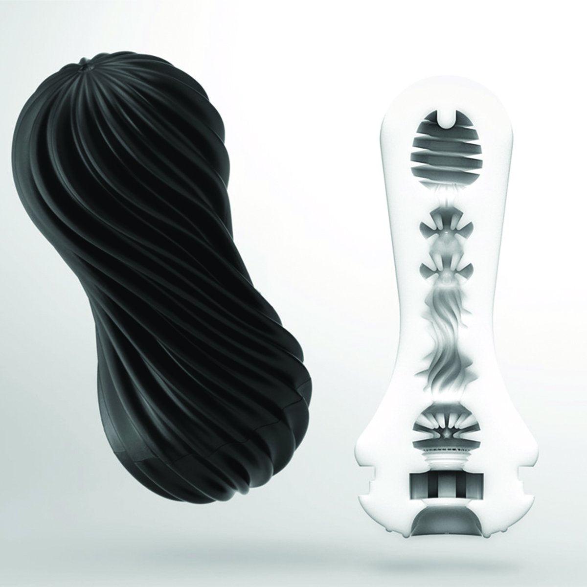 Tenga Flex Rocky Reusable Stroker - Black - shop enby