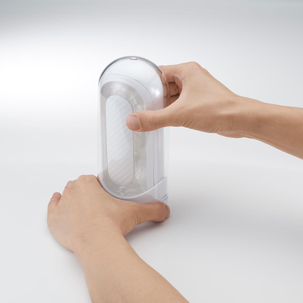 Tenga Flip Zero Gravity Reusable Masturbator - White - shop enby